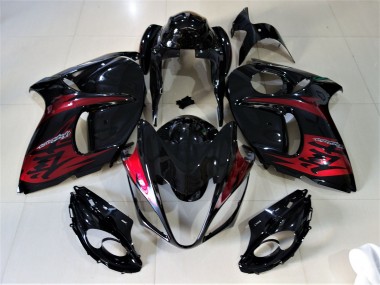 2008-2020 Gloss Black & Candy Red GSXR 1300 Hayabusa Fairings