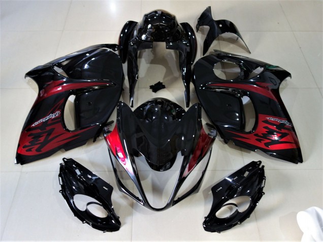 2008-2020 Gloss Black & Candy Red GSXR 1300 Hayabusa Fairings