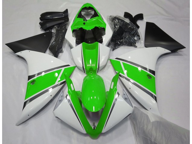 2009-2011 Gloss White and Green R1 Fairings
