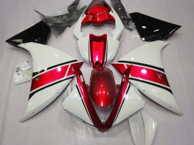 2009-2011 Gloss White and Metallic Red R1 Fairings