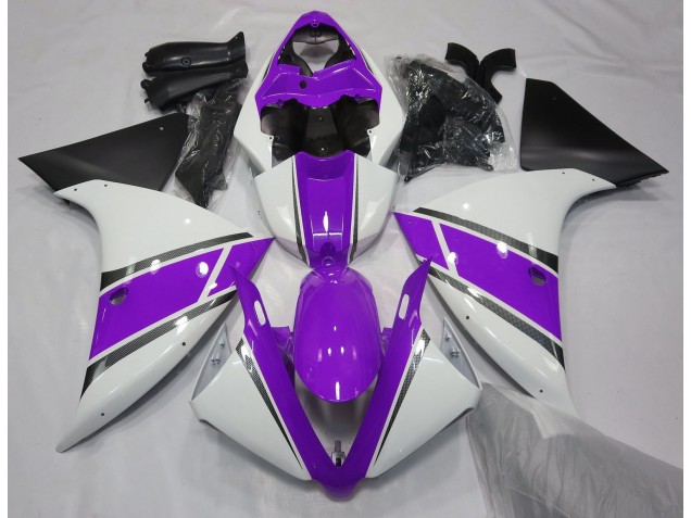 2009-2011 Gloss White and Purple R1 Fairings
