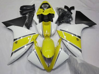 2009-2011 Gloss White and Yellow R1 Fairings