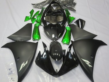 2009-2011 Matte Black & Green R1 Fairings