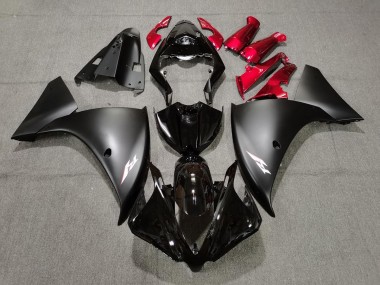 2009-2011 Matte Black and Red R1 Fairings