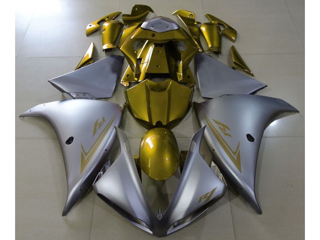 2009-2011 Matte Silver & Gold R1 Fairings