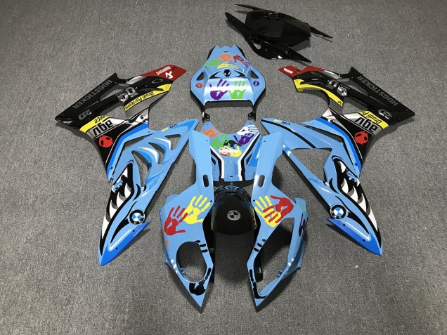 2009-2014 Alien Blue and White S1000RR Fairings