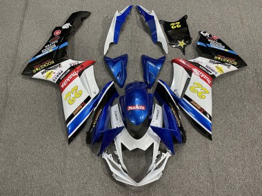 2011-2024 22 Rockstar White and Blue GSXR 600-750 Fairings