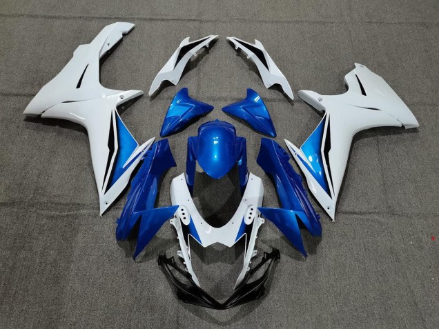 2011-2024 Blue and White GSXR 600-750 Fairings