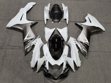 2011-2024 Gloss White and Silver Style GSXR 600-750 Fairings