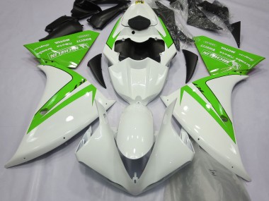 2012-2014 Gloss White and Green R1 Fairings
