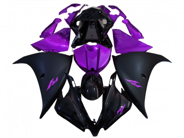 2012-2014 Matte Black and Purple R1 Fairings
