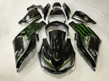 2012-2021 Gloss Black and Slime Green ZX14R Fairings