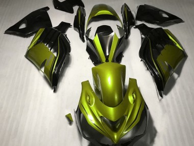 2012-2021 Gloss Yellow and Black ZX14R Fairings