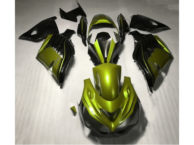 2012-2021 Gloss Yellow and Black ZX14R Fairings