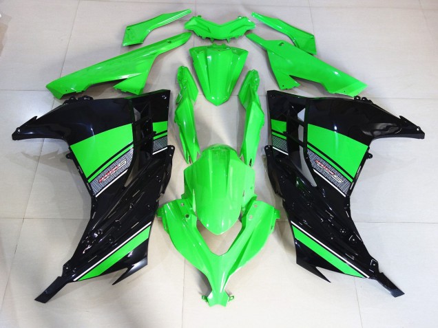 2013-2018 Black and Green Gloss Ninja 300 Fairings