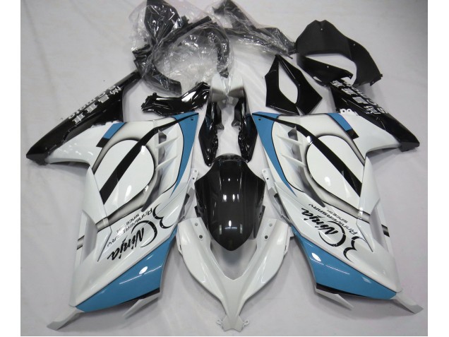 2013-2018 Gloss White & Light Blue Ninja 300 Fairings