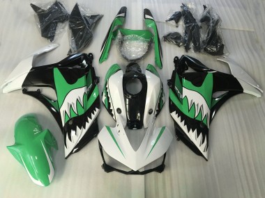 2015-2018 Green and White Shark R3 Fairings