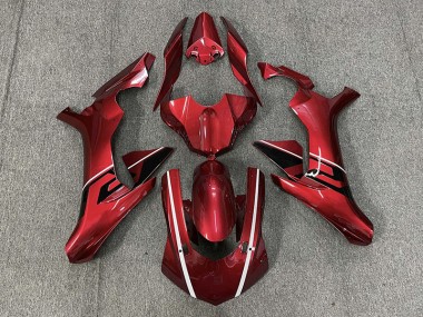 2015-2019 Deep Red & Black and White Accents R1 Fairings
