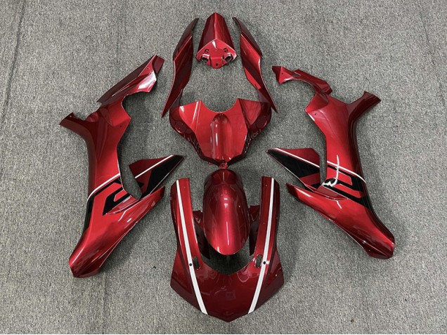 2015-2019 Deep Red & Black and White Accents R1 Fairings