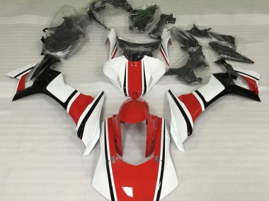 2015-2019 Gloss White Red and Black R1 Fairings