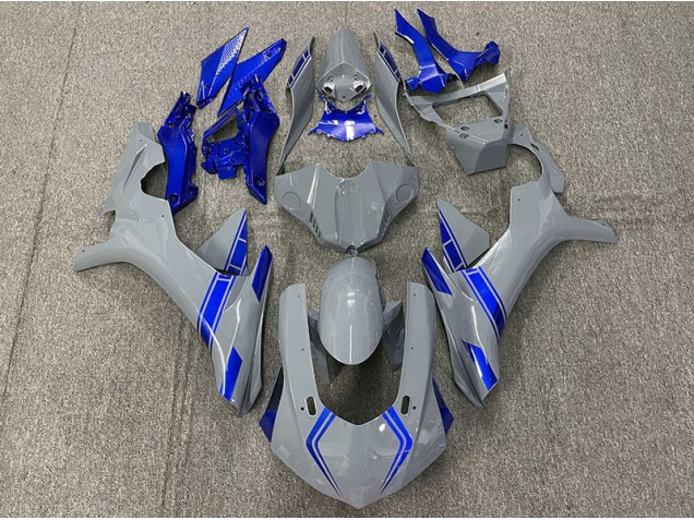 2015-2019 Nardo Grey & Blue Accents R1 Fairings