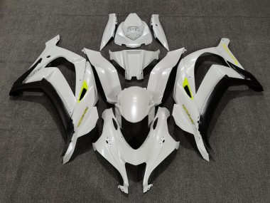2016-2019 Pearl White & Yellow ZX10R Fairings