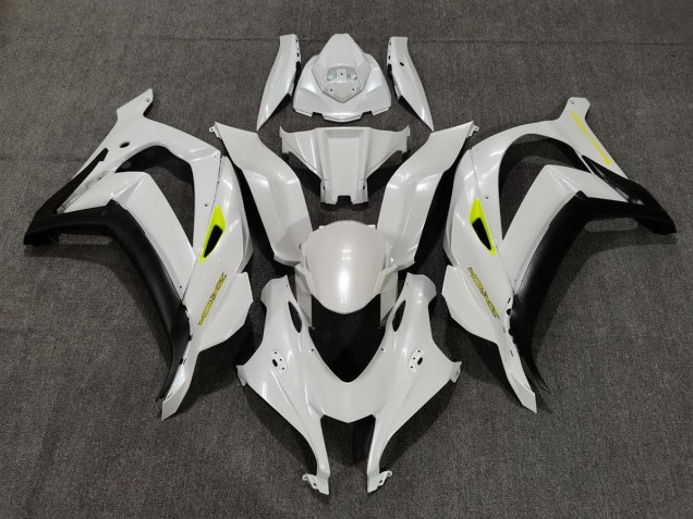 2016-2019 Pearl White & Yellow ZX10R Fairings