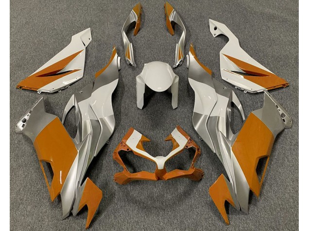 2019-2023 Orange White and Silver ZX6R Fairings